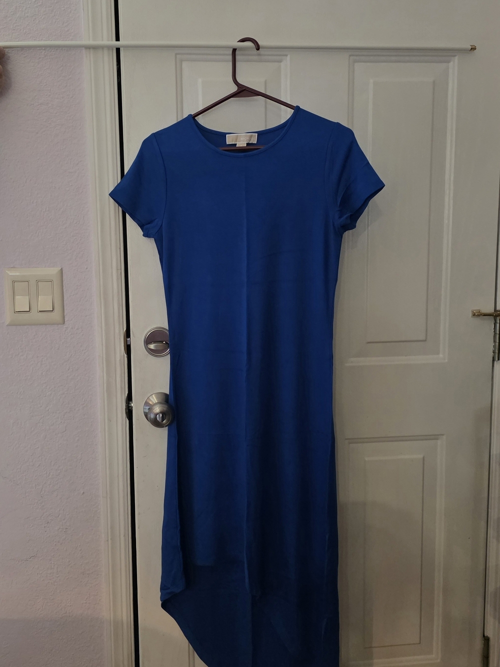 NWOT- Michael Kors Small Cobalt Blue High-Low Short Sleeve Dress